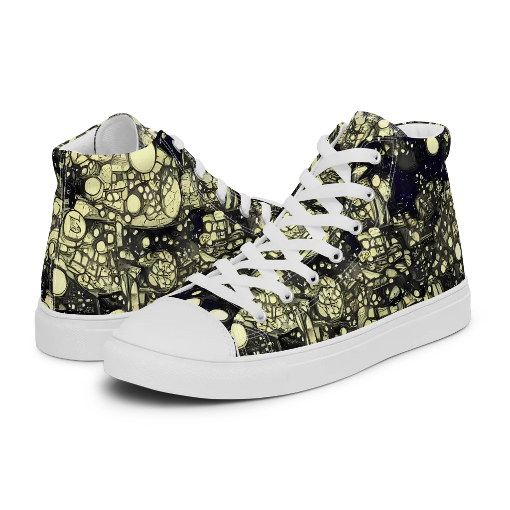 Nocturne Matrix on Men's High Top Canvas Shoes — Left