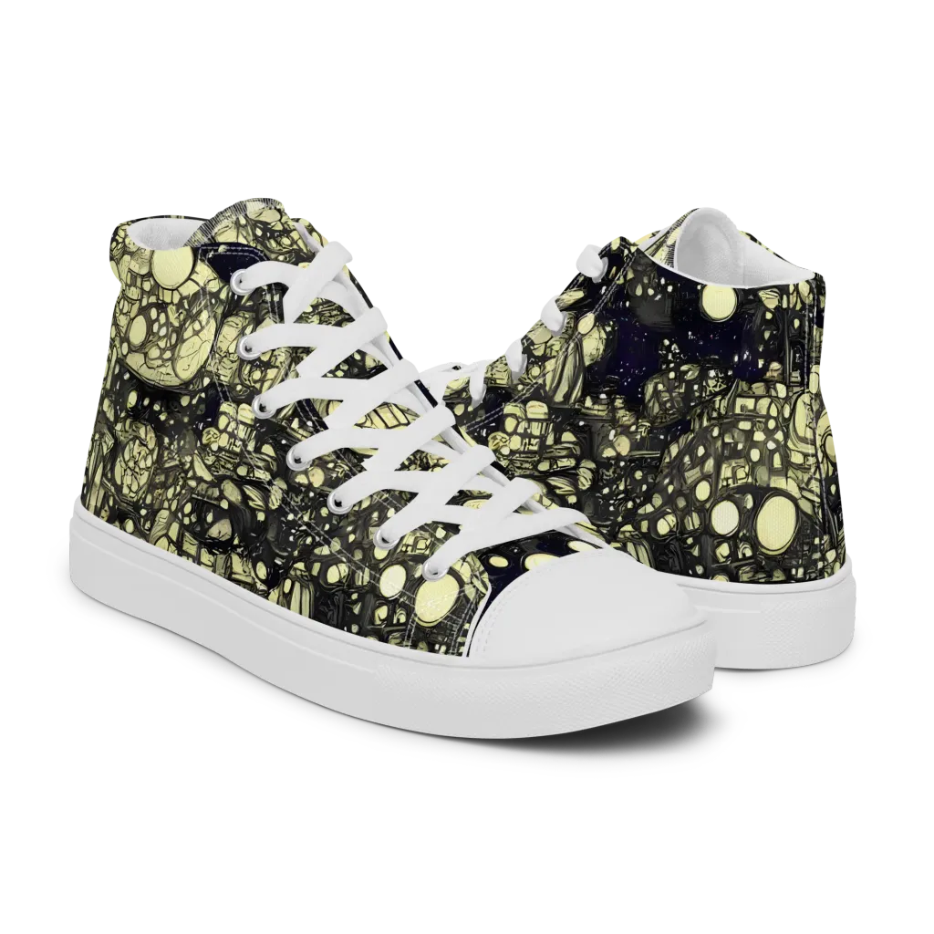 Nocturne Matrix on Men's High Top Canvas Shoes — Right