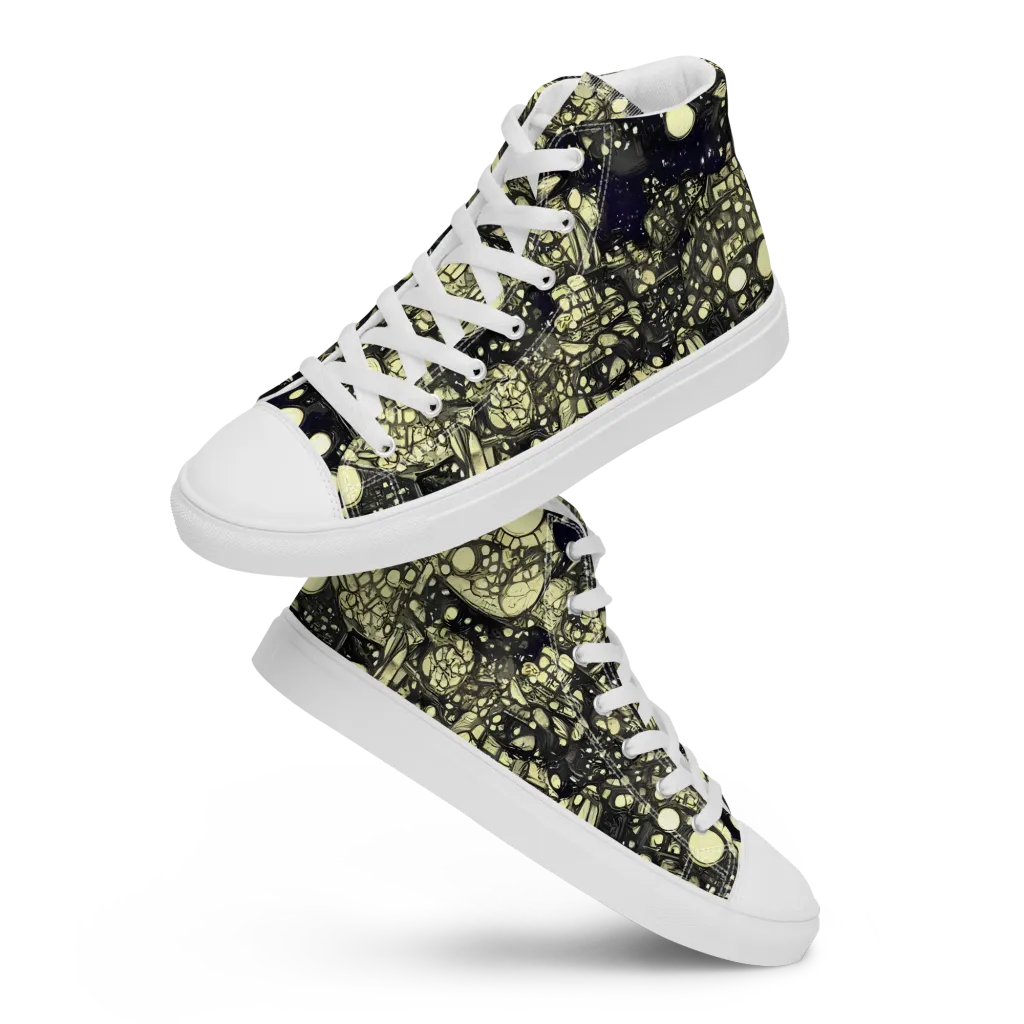 Nocturne Matrix on Men's High Top Canvas Shoes — Front