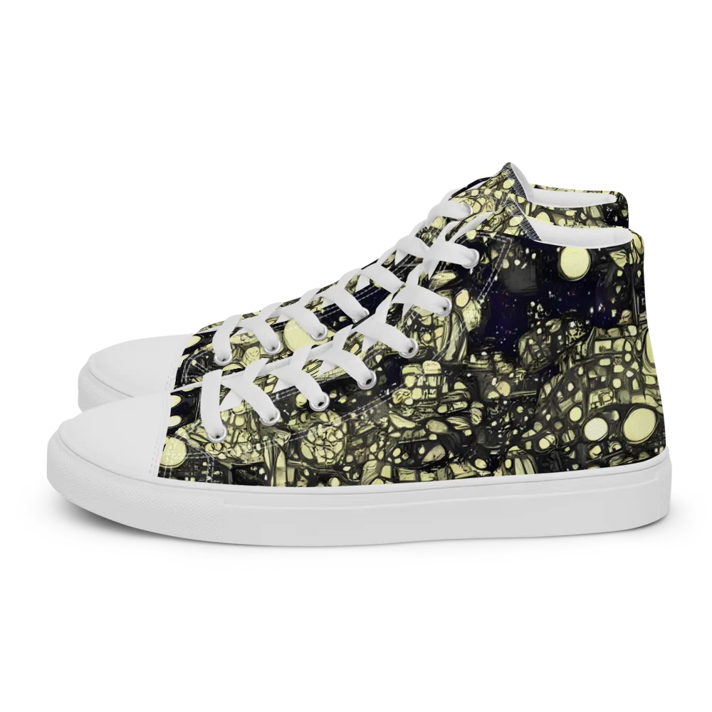 Nocturne Matrix on Women's High Top Canvas Shoes — Left