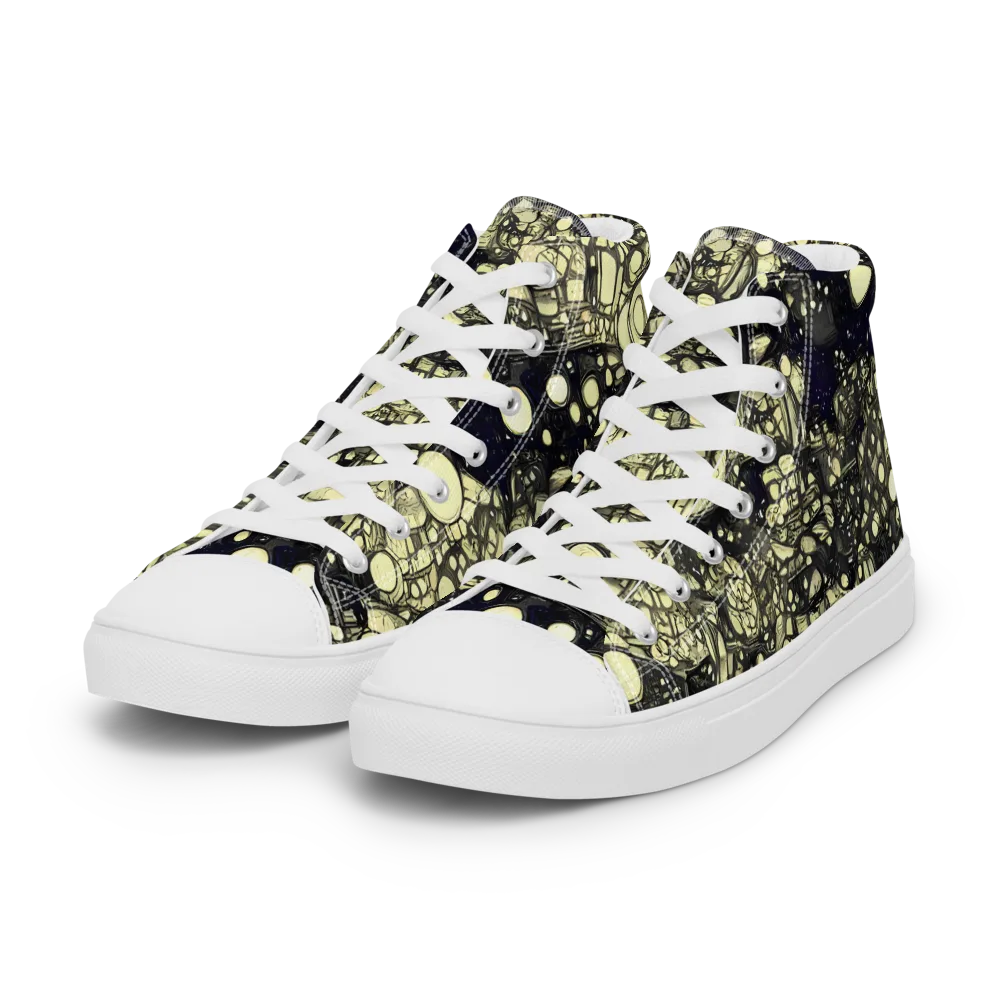 Nocturne Matrix on Women's High Top Canvas Shoes — Left Front