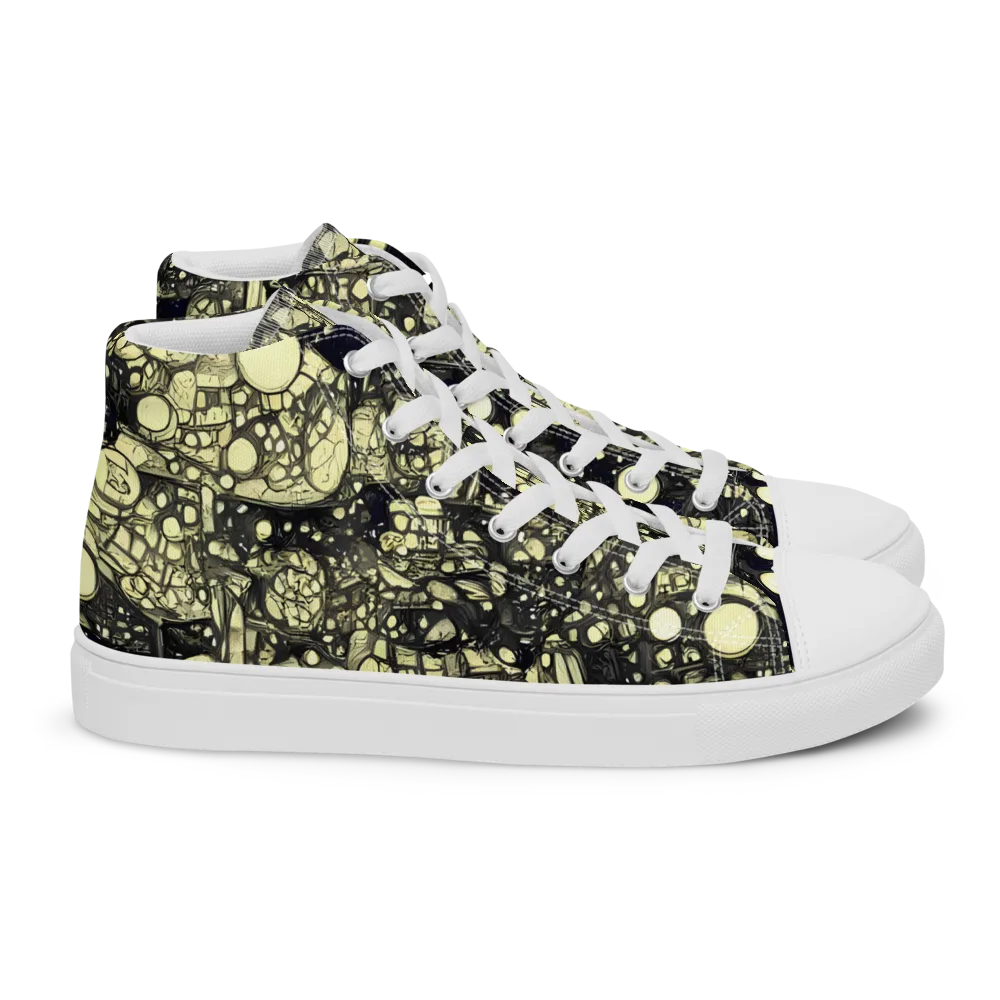 Nocturne Matrix on Women's High Top Canvas Shoes — Right