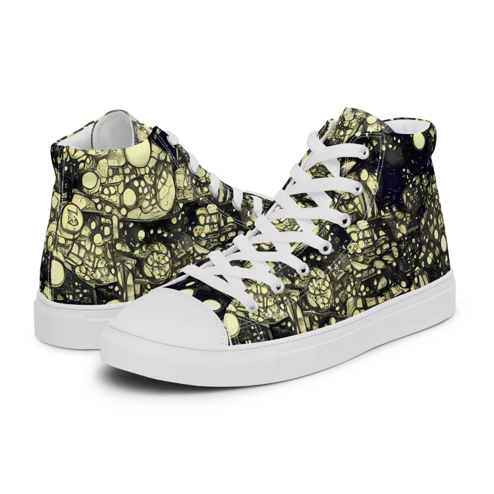 Nocturne Matrix on Women's High Top Canvas Shoes — Left