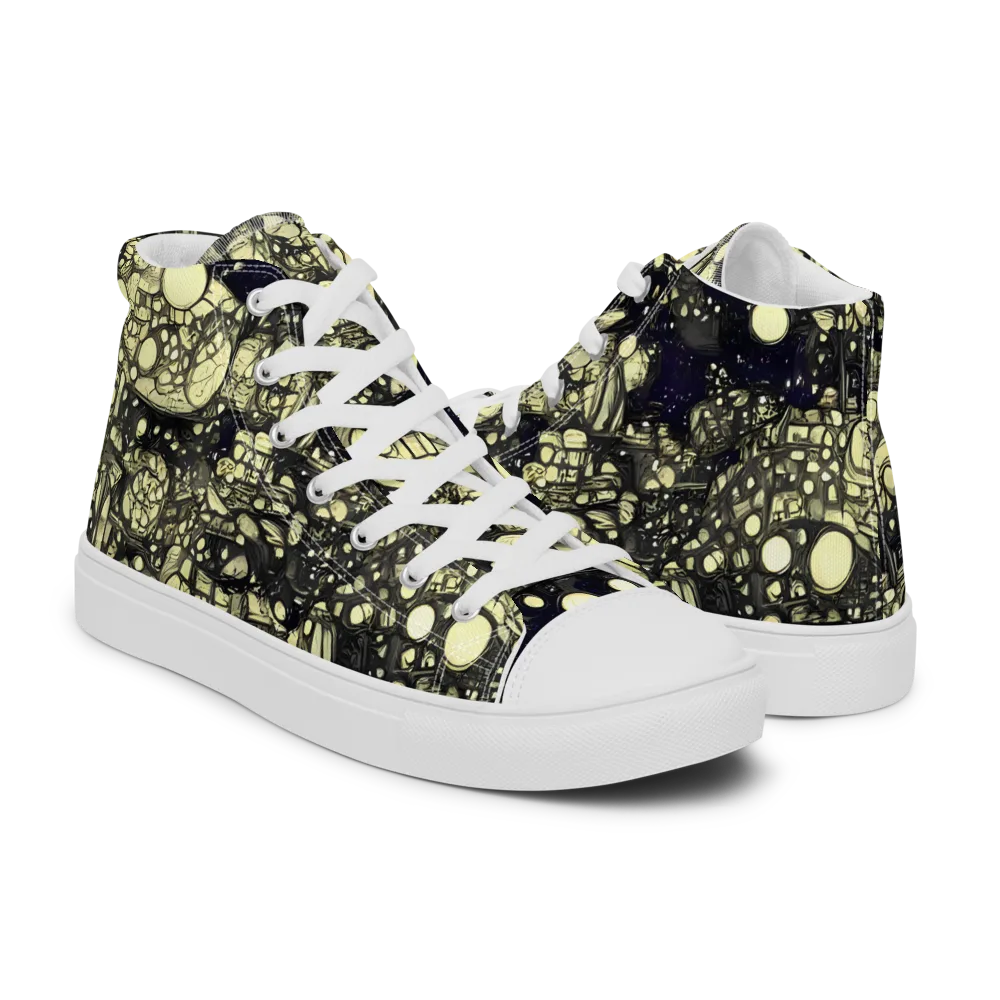 Nocturne Matrix on Women's High Top Canvas Shoes — Right