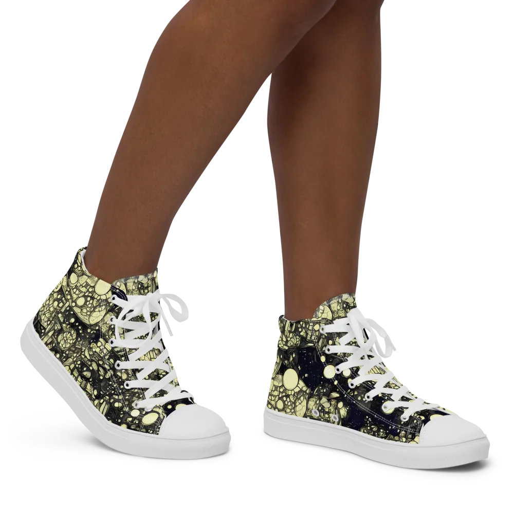 Nocturne Matrix on Women's High Top Canvas Shoes — Right