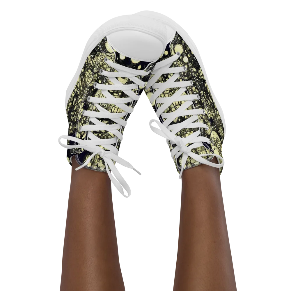 Nocturne Matrix on Women's High Top Canvas Shoes — Front