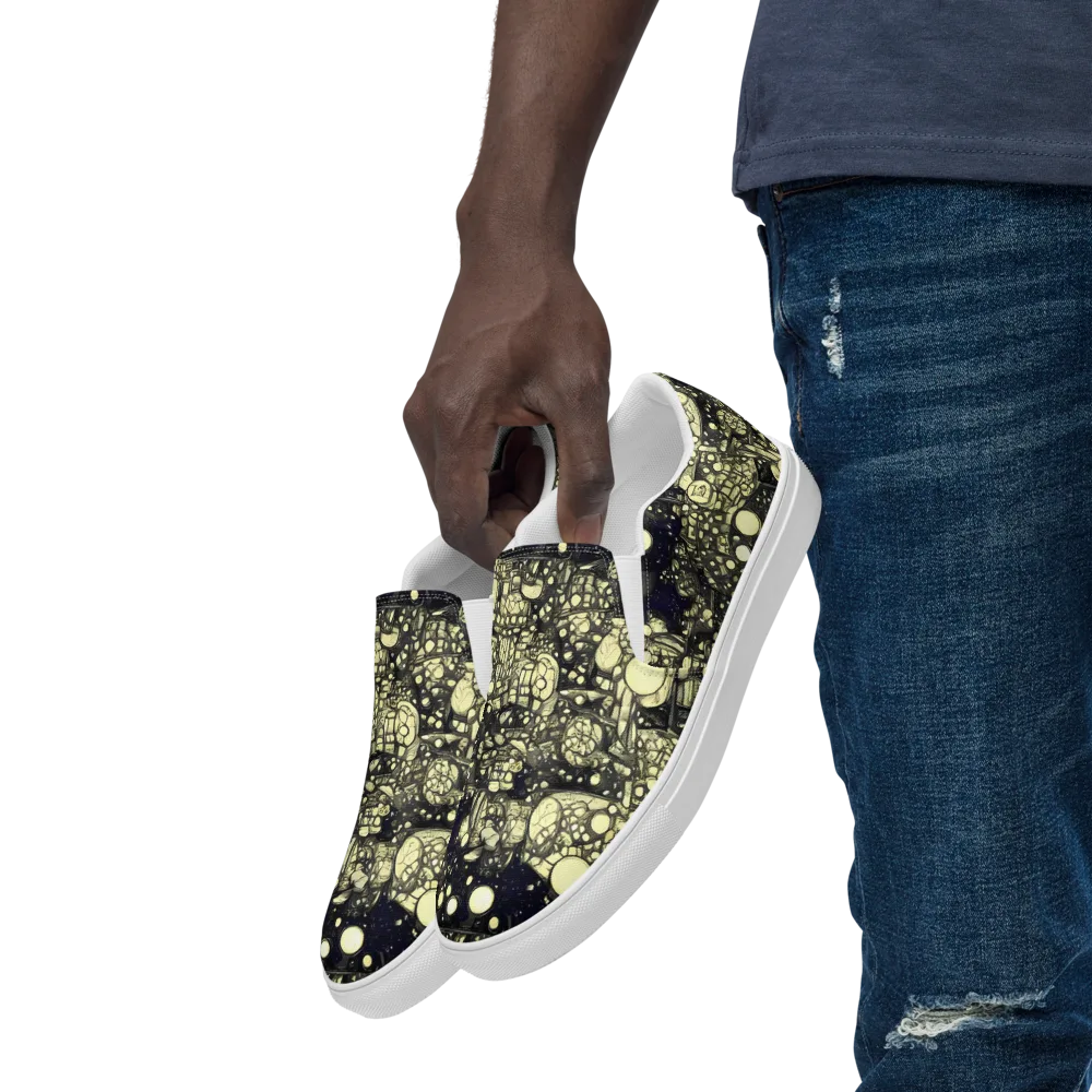 Nocturne Matrix on Men's Slip-On Canvas Shoes — Left Front