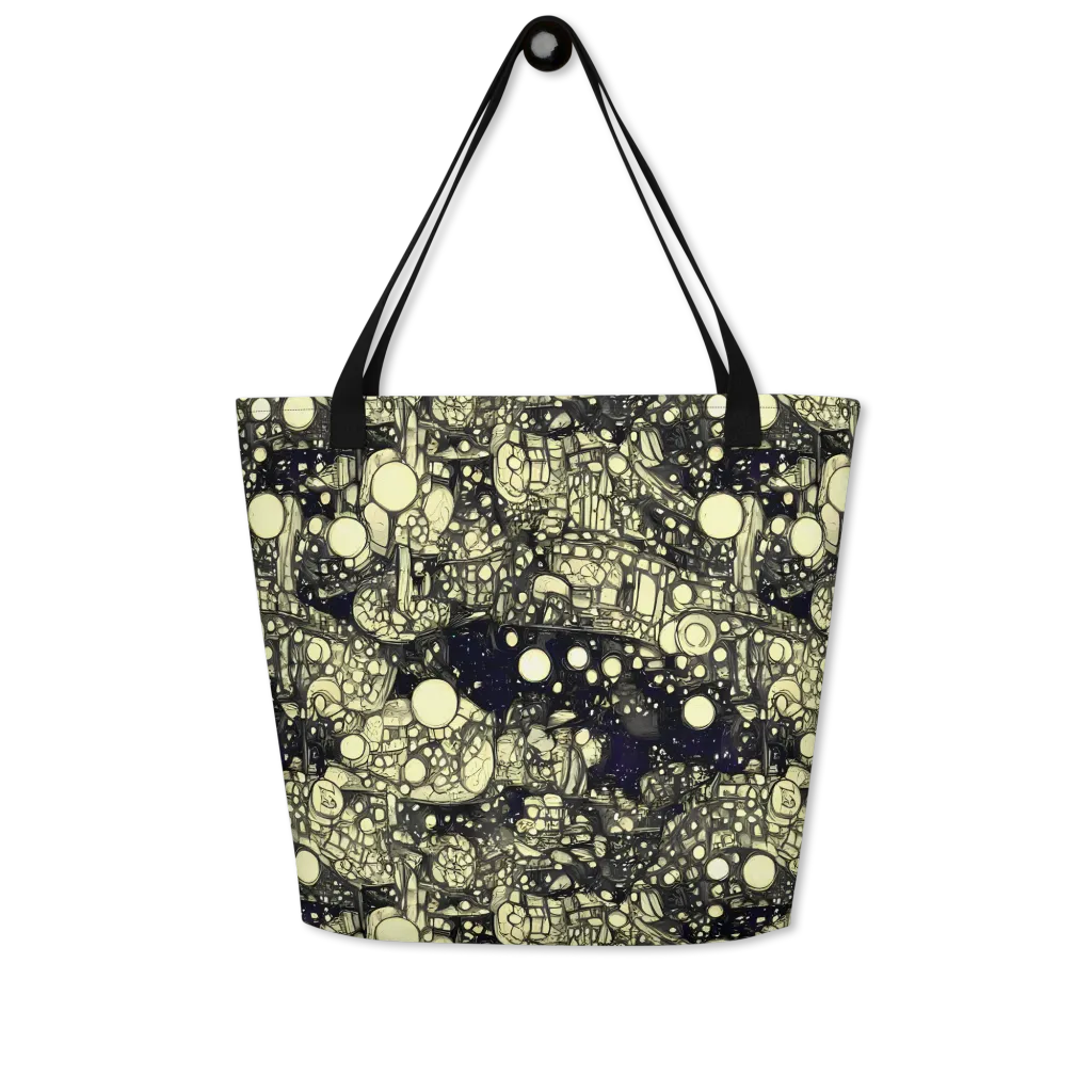 Nocturne Matrix on Large Tote Bag W/ Pocket — Front