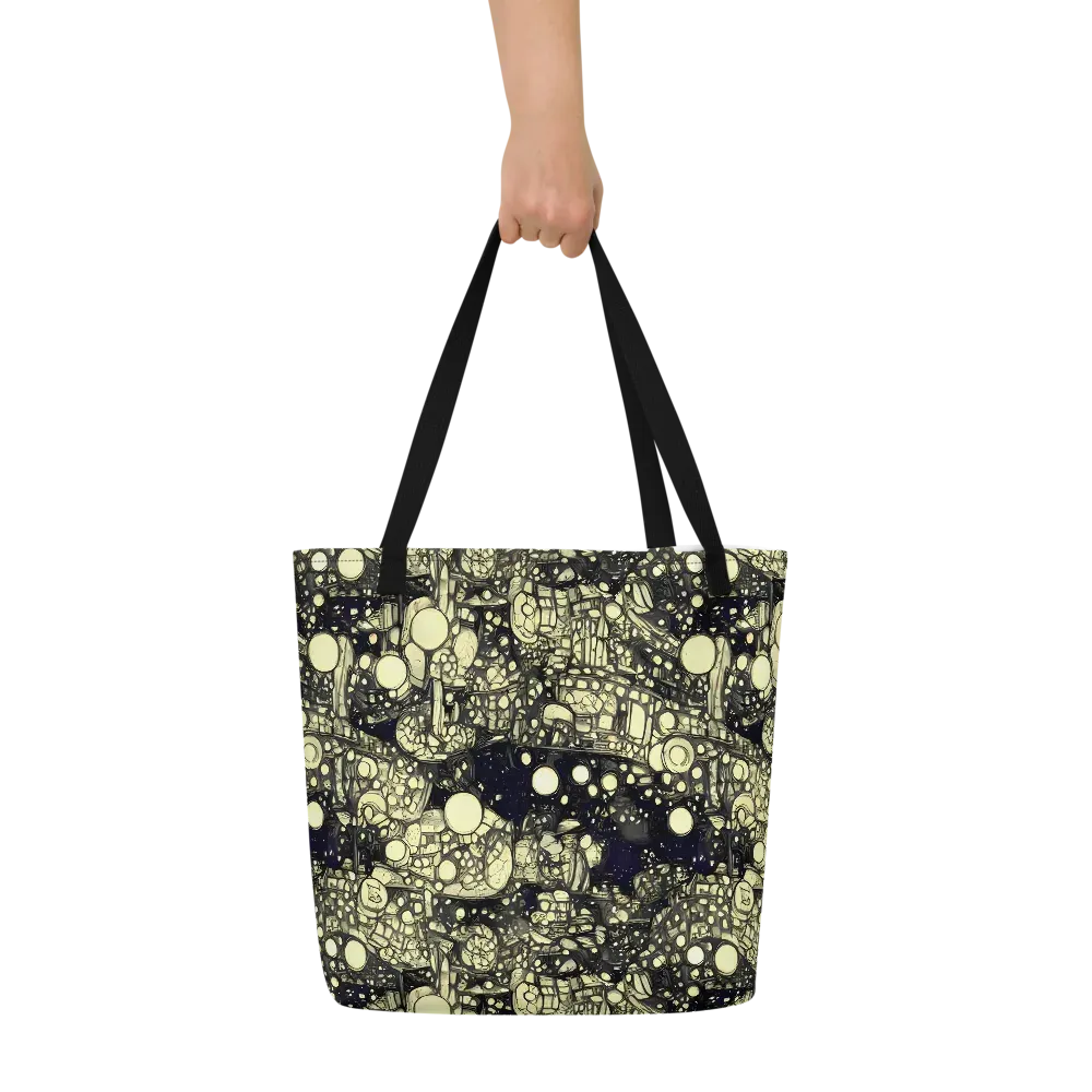Nocturne Matrix on Large Tote Bag W/ Pocket — Front