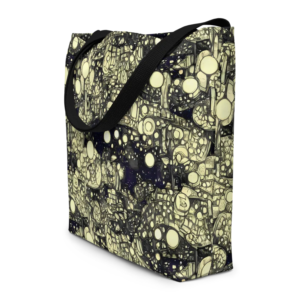 Nocturne Matrix on Large Tote Bag W/ Pocket — Front