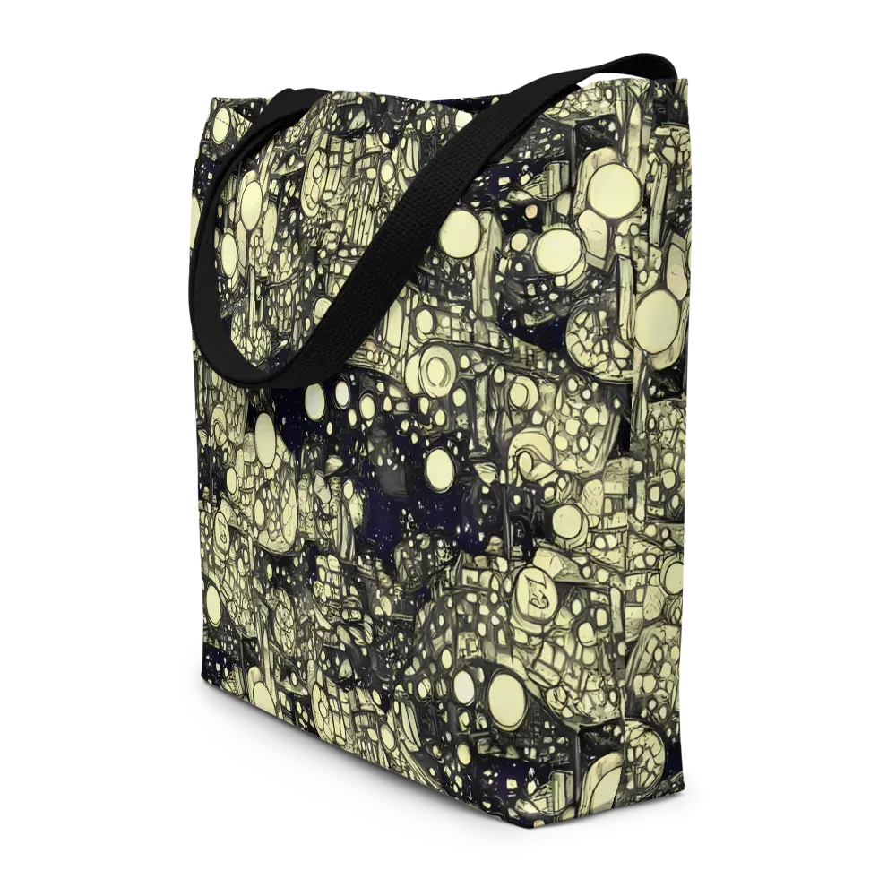 Nocturne Matrix on Large Tote Bag W/ Pocket — Front