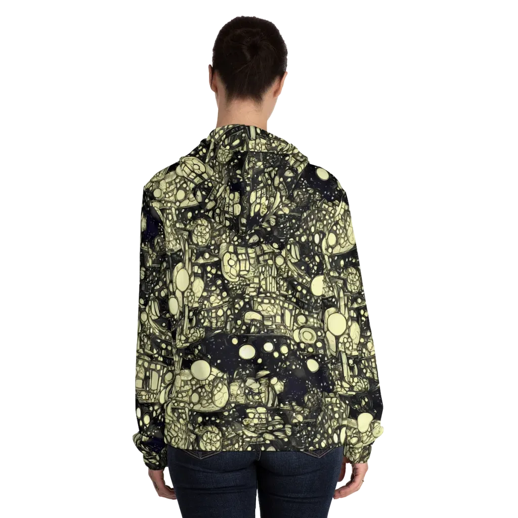 Nocturne Matrix on Women's Full-Zip Hoodie — Back On Person
