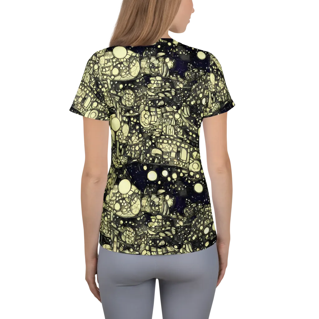 Nocturne Matrix on Women's Athletic T-Shirt — Back