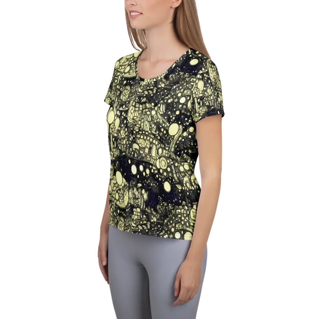 Nocturne Matrix on Women's Athletic T-Shirt — Left