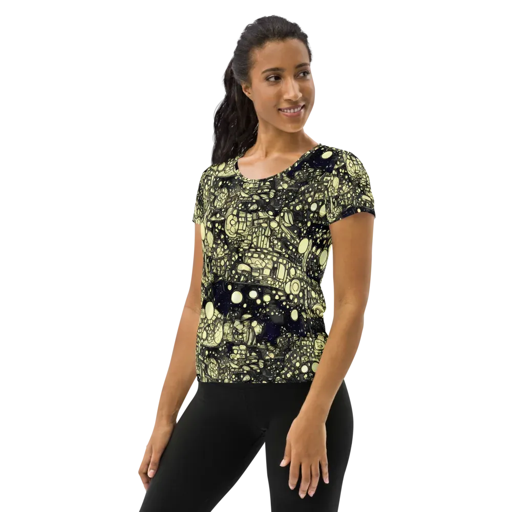 Nocturne Matrix on Women's Athletic T-Shirt — Left