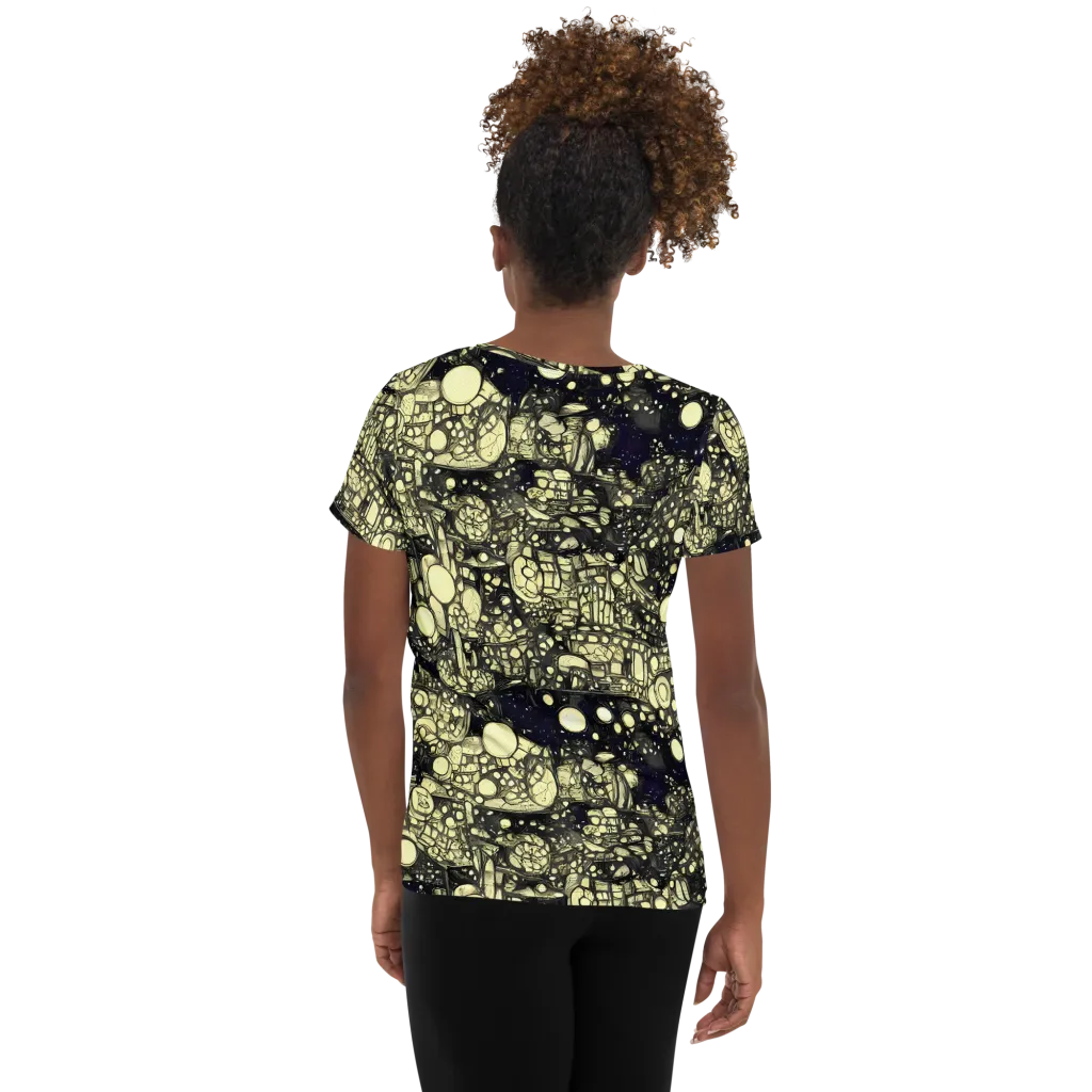 Nocturne Matrix on Women's Athletic T-Shirt — Back