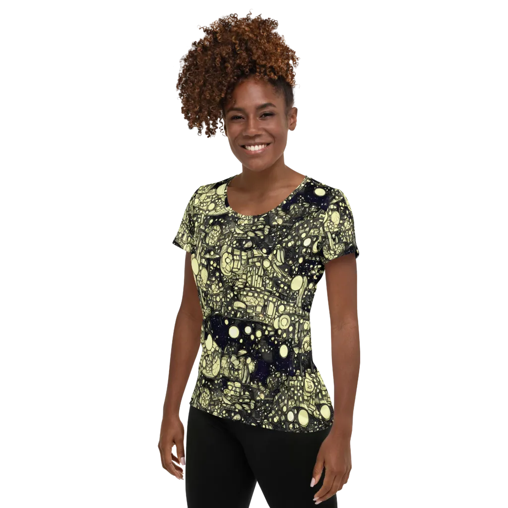 Nocturne Matrix on Women's Athletic T-Shirt — Left