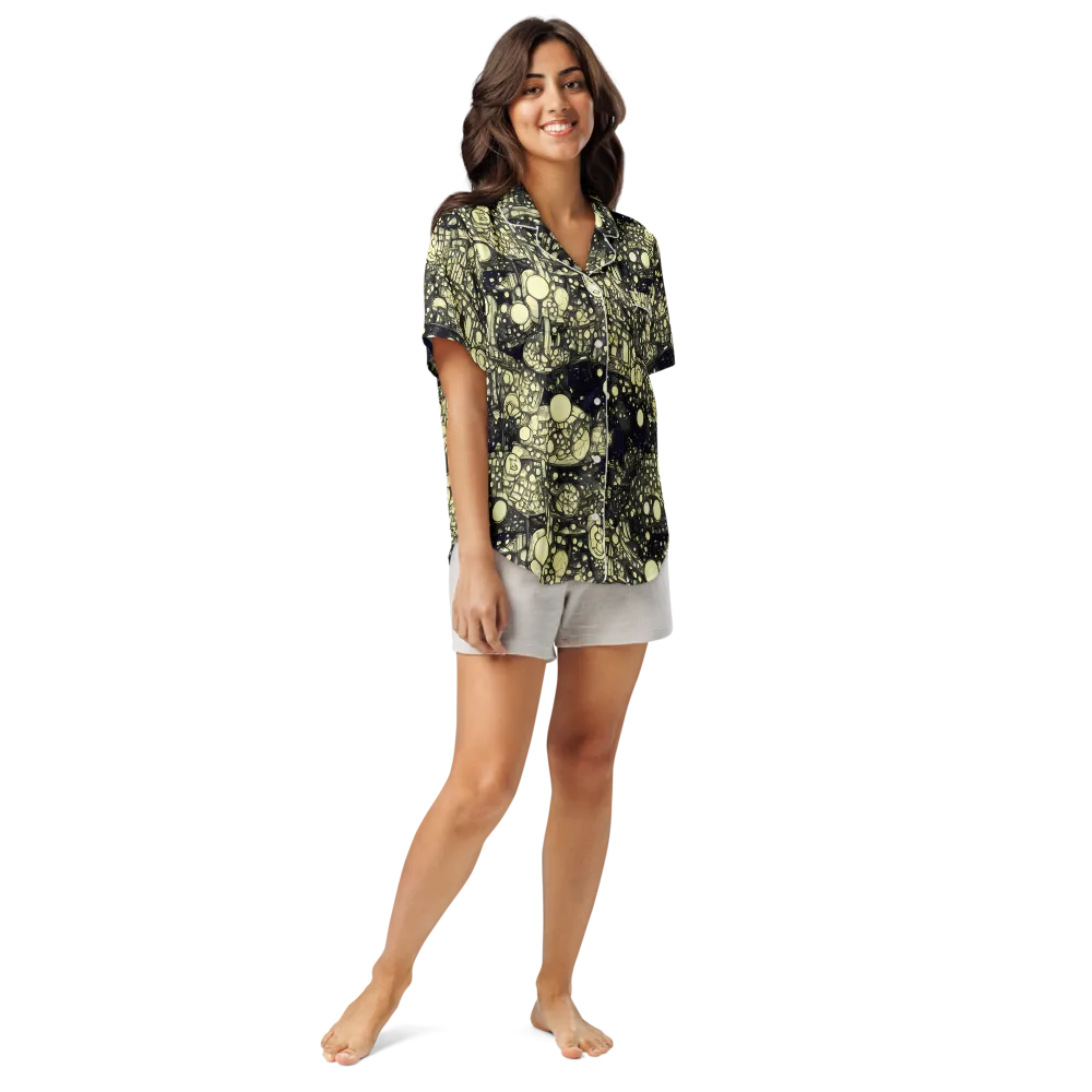 Nocturne Matrix on Women's Short Sleeve Pajama Top — Front