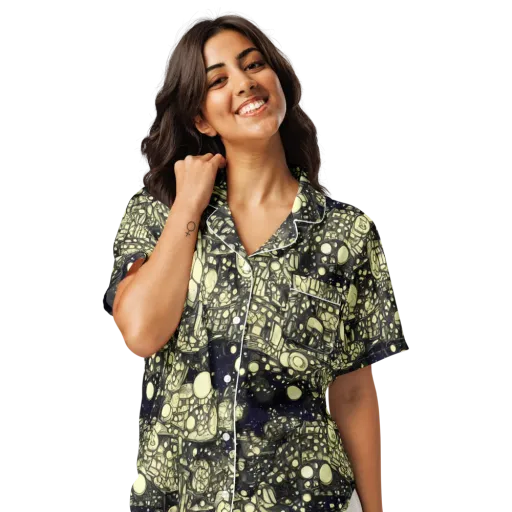 Nocturne Matrix on a Women's Short Sleeve Pajama Top