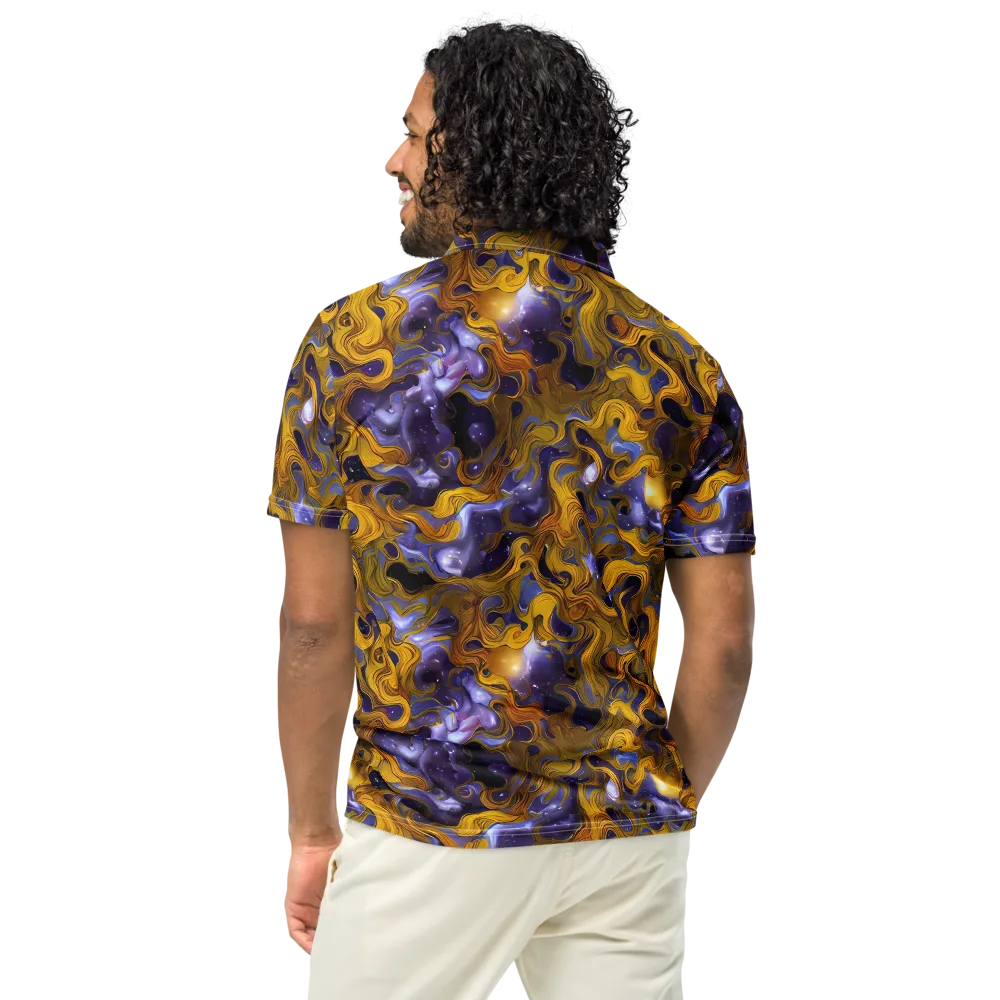 Aurum Eclipse on Men's Slim Fit Polo Shirt — Back