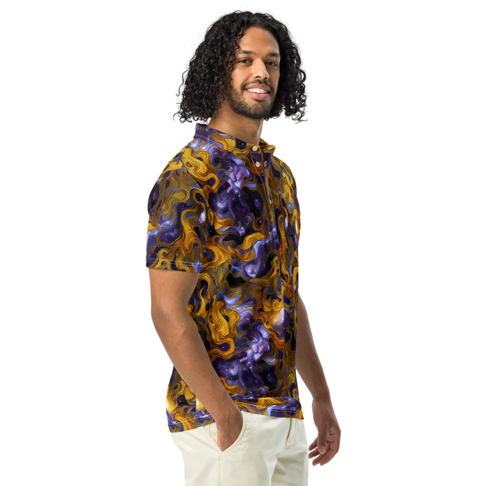 Aurum Eclipse on Men's Slim Fit Polo Shirt — Right Front