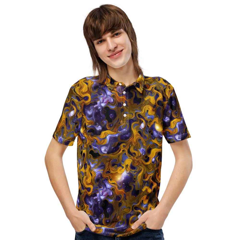 Aurum Eclipse on Men's Slim Fit Polo Shirt — Front