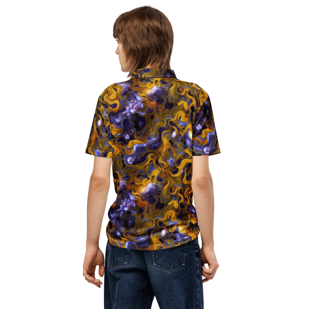 Aurum Eclipse on Men's Slim Fit Polo Shirt — Back
