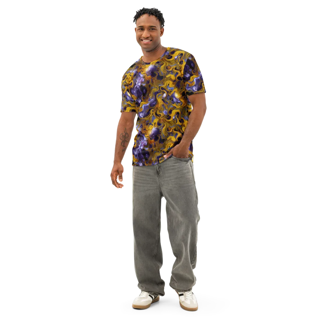 Aurum Eclipse on Men's Cotton Crew Neck T-Shirt — Front