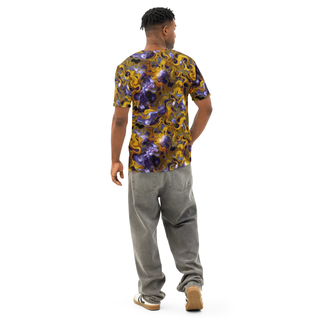 Aurum Eclipse on Men's Cotton Crew Neck T-Shirt — Back