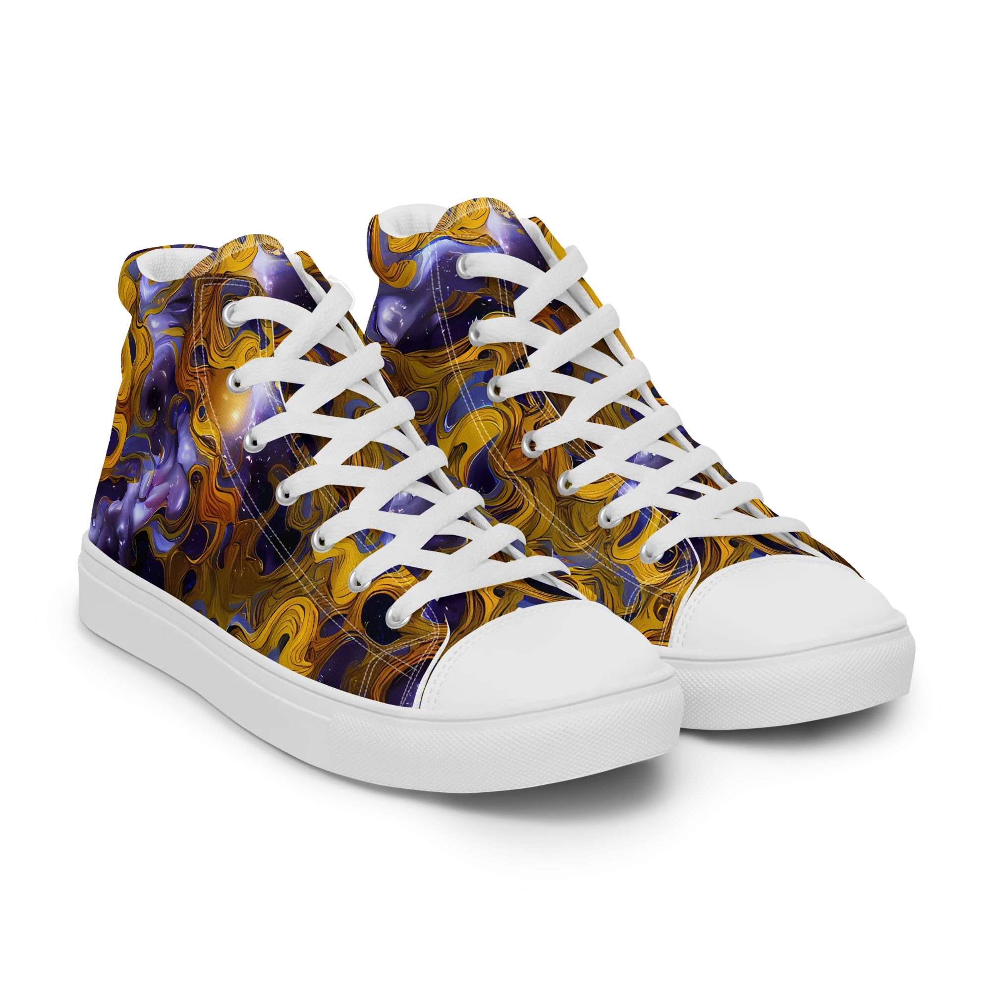 Aurum Eclipse on Men's High Top Canvas Shoes — Right Front