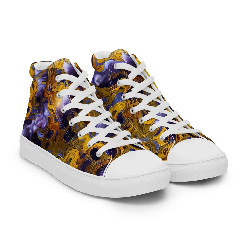 Aurum Eclipse on Men's High Top Canvas Shoes — Right Front