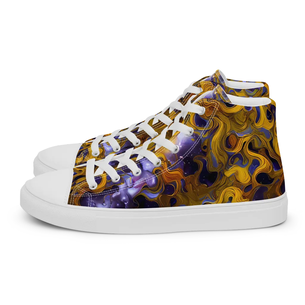 Aurum Eclipse on Men's High Top Canvas Shoes — Left