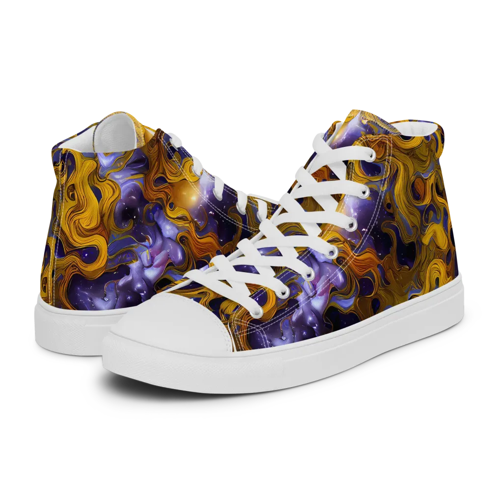Aurum Eclipse on Men's High Top Canvas Shoes — Left