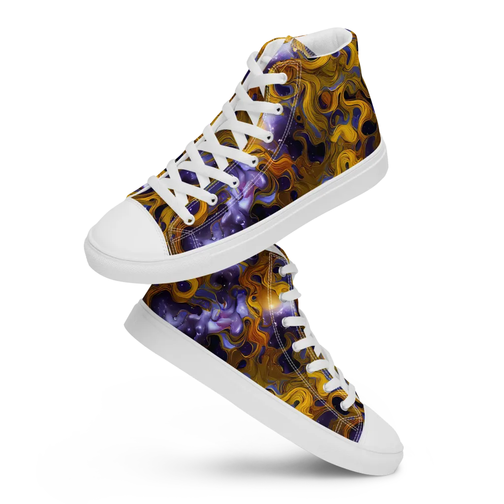 Aurum Eclipse on Men's High Top Canvas Shoes — Front