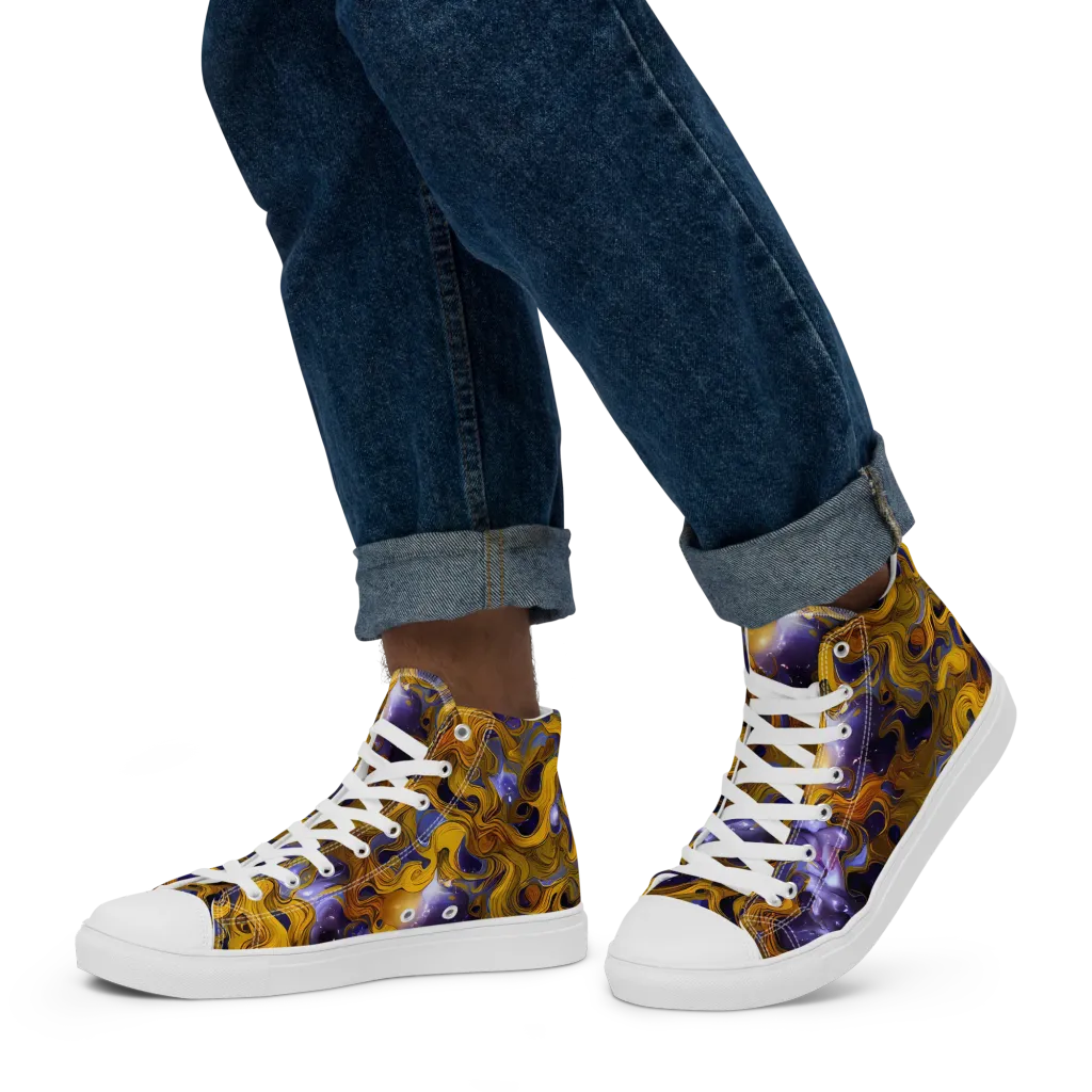 Aurum Eclipse on Men's High Top Canvas Shoes — Left