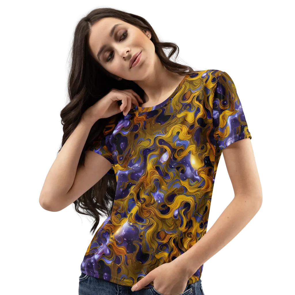 Aurum Eclipse on Women's Crew Neck T-Shirt — Left Front