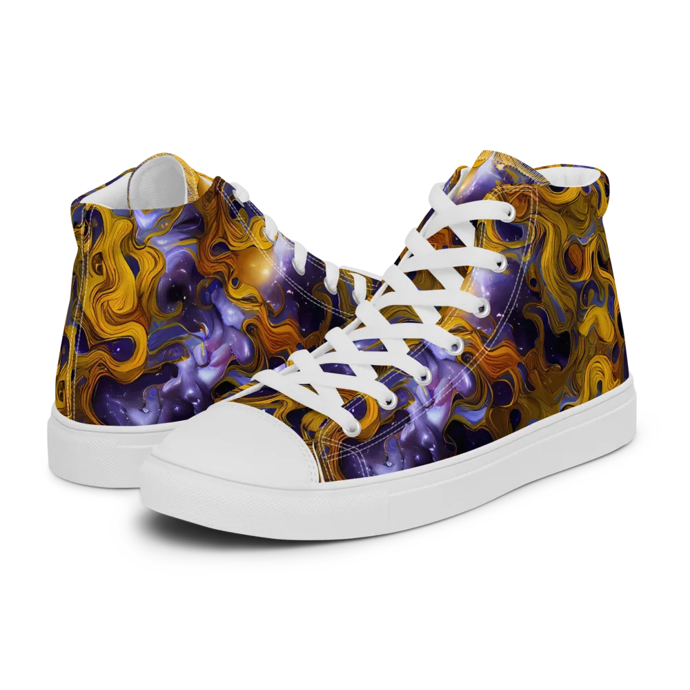 Aurum Eclipse on Women's High Top Canvas Shoes — Left