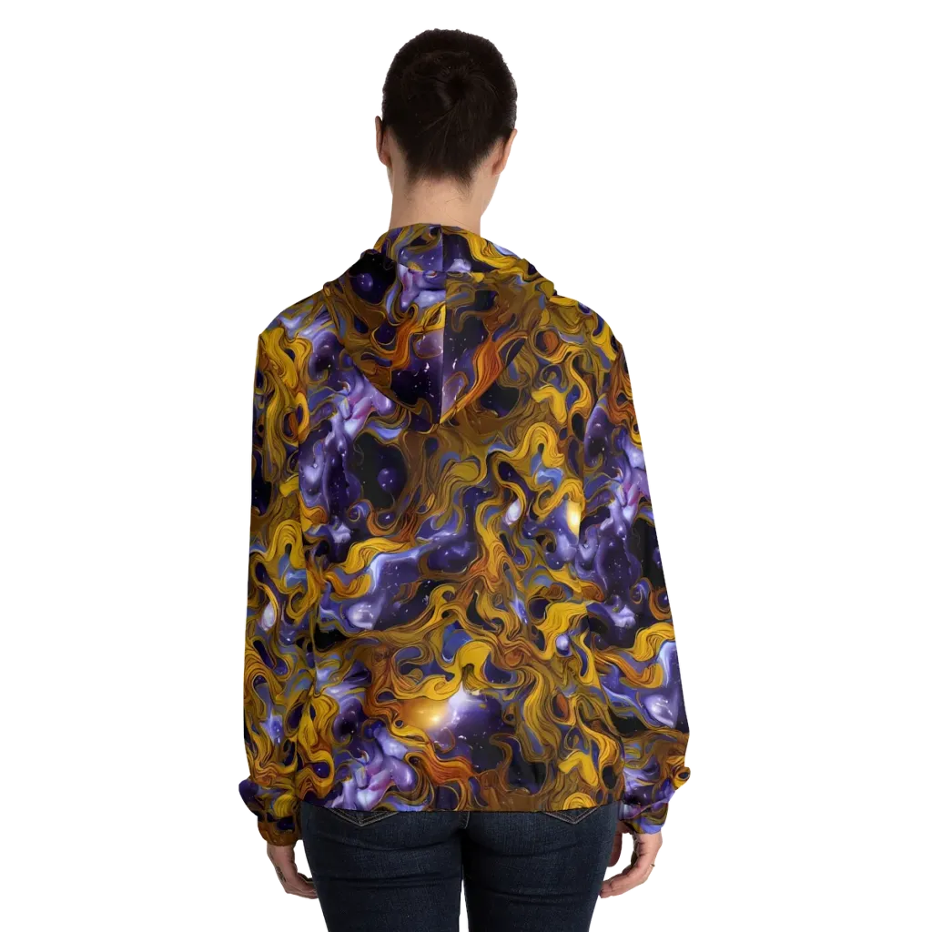 Aurum Eclipse on Women's Full-Zip Hoodie — Back On Person