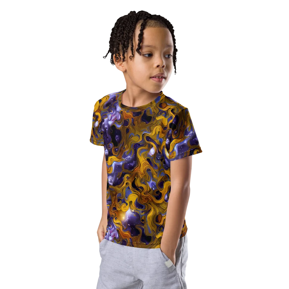 Aurum Eclipse on Kids Crew Neck T-Shirt — Left Front