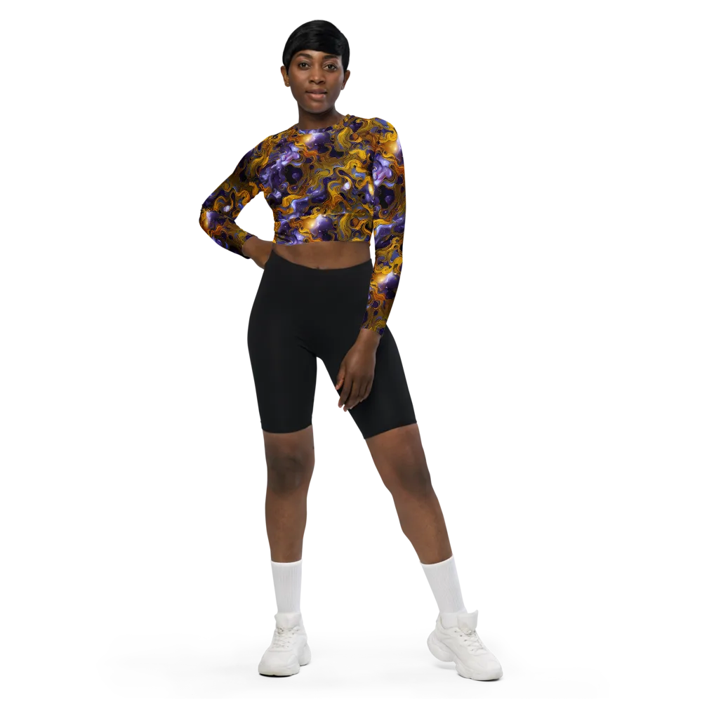Aurum Eclipse on Long Sleeve Crop Top — Front