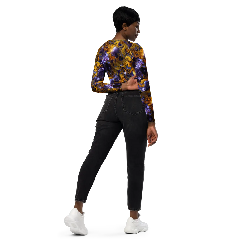 Aurum Eclipse on Long Sleeve Crop Top — Right Back