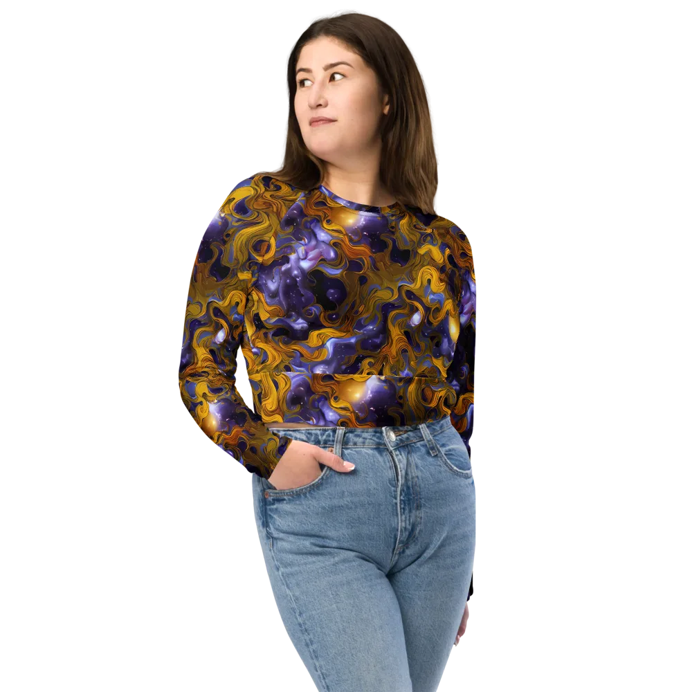 Aurum Eclipse on Long Sleeve Crop Top — Front