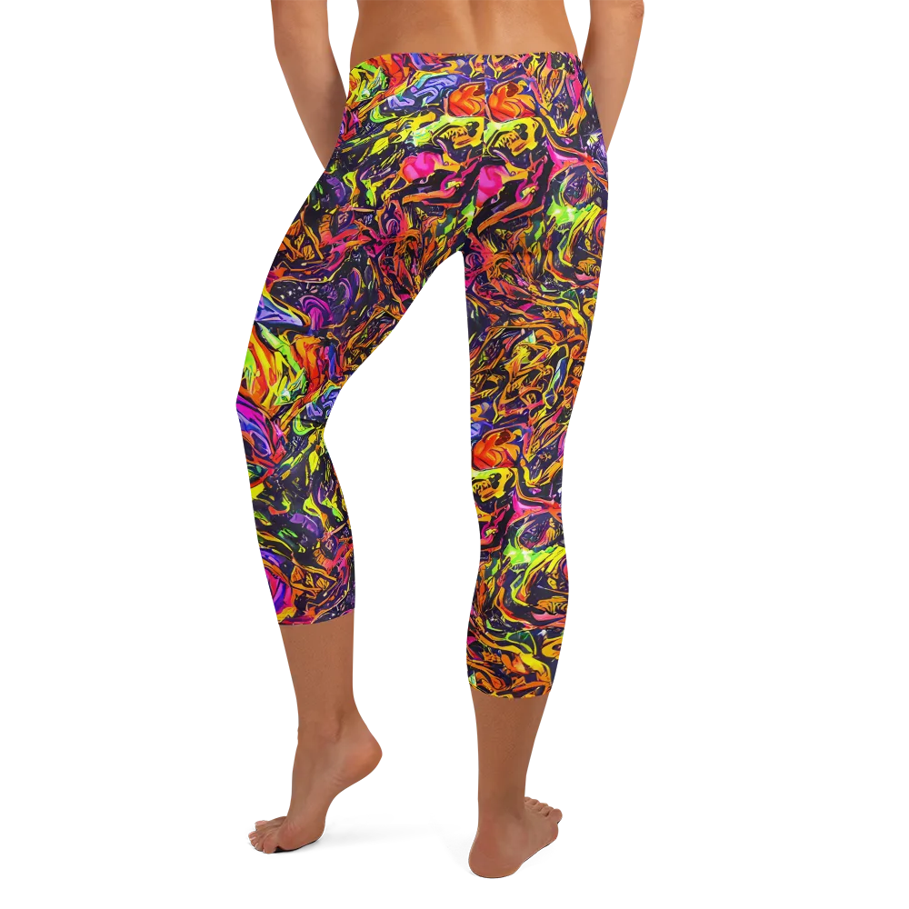 Ember Neon on Capri Leggings — Back