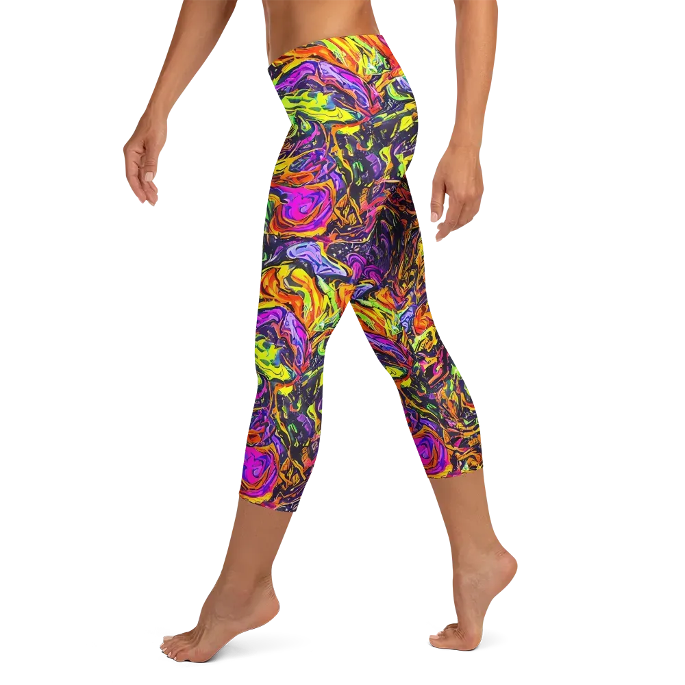 Ember Neon on Capri Leggings — Left