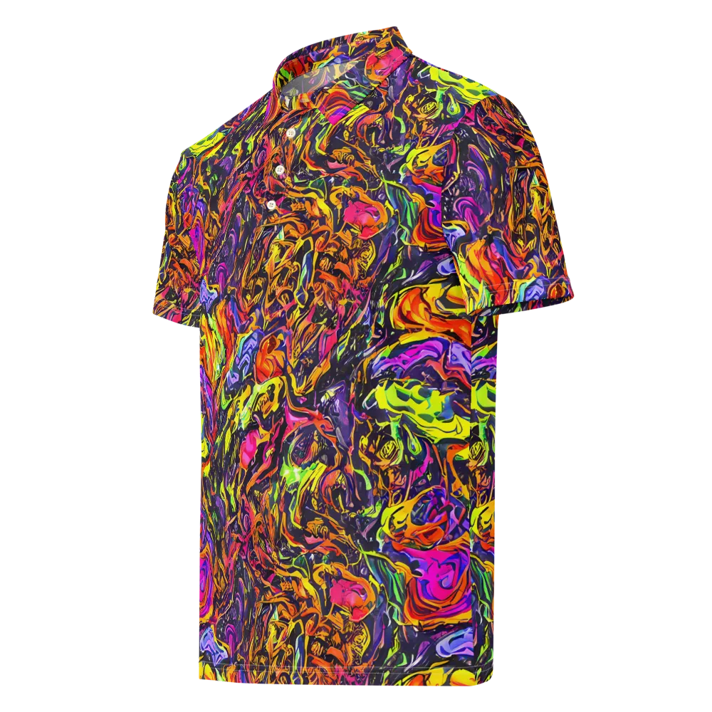 Ember Neon on Men's Slim Fit Polo Shirt — Left Front