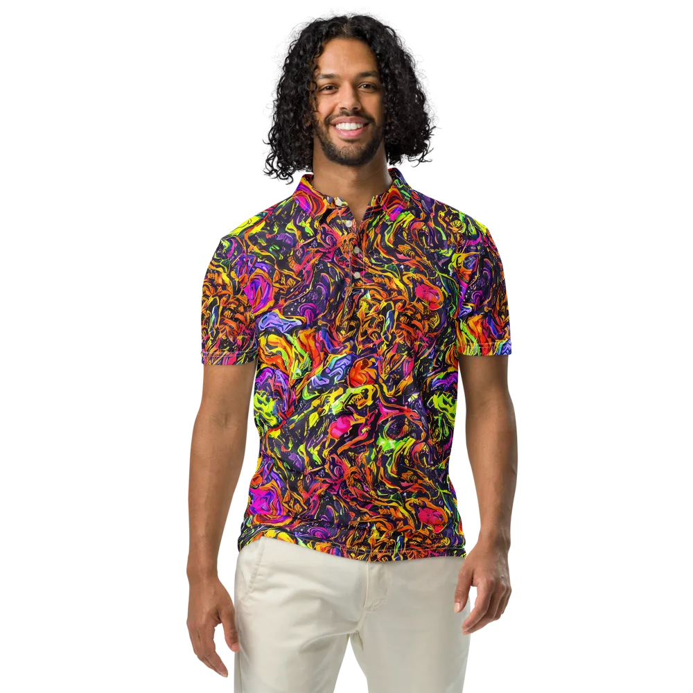 Ember Neon on Men's Slim Fit Polo Shirt — Front