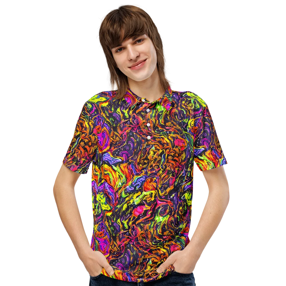 Ember Neon on Men's Slim Fit Polo Shirt — Front