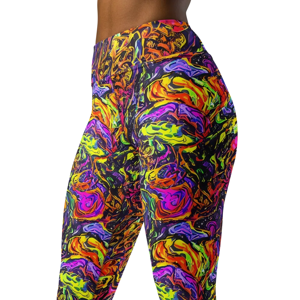 Ember Neon on Yoga Leggings — Left Front