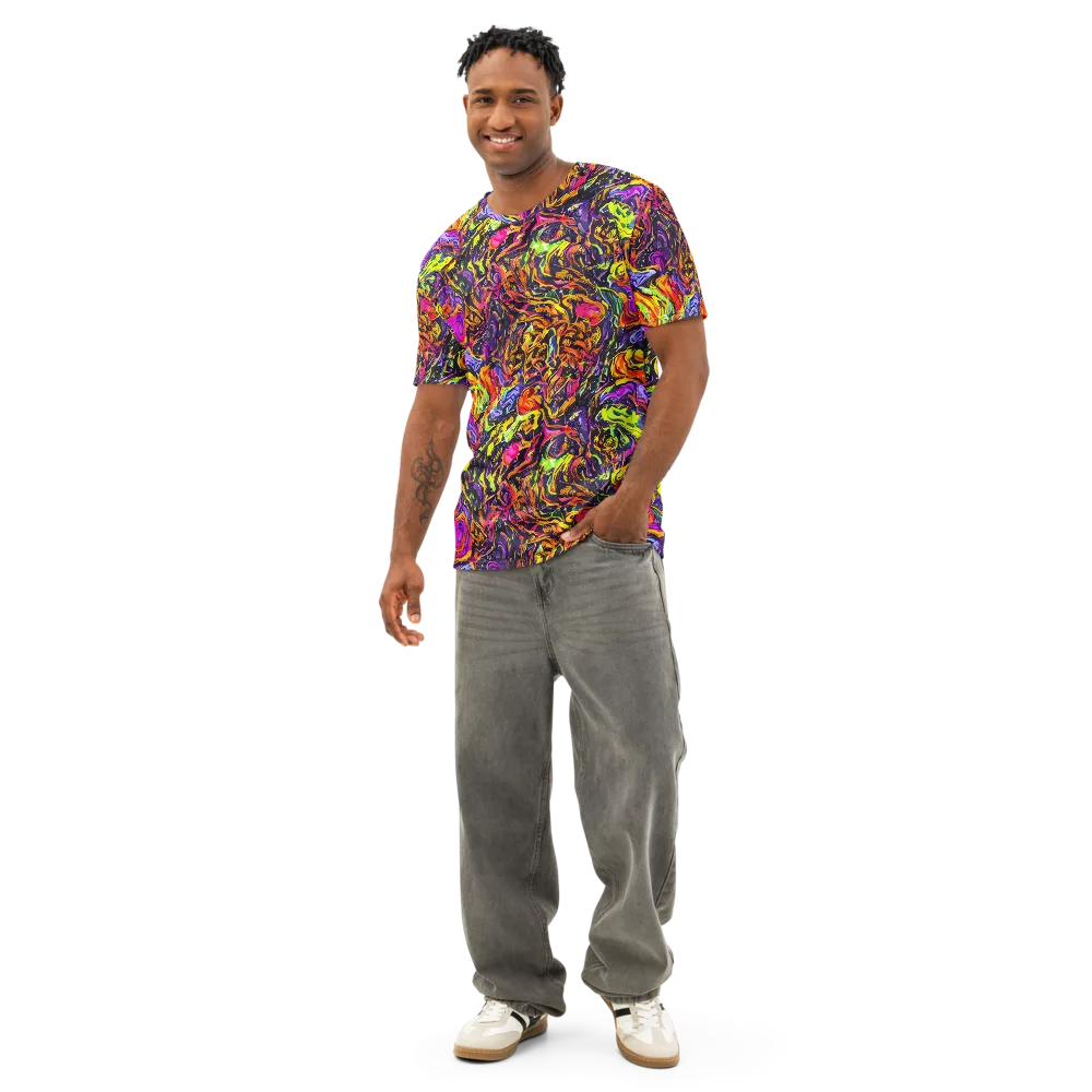 Ember Neon on Men's Cotton Crew Neck T-Shirt — Front