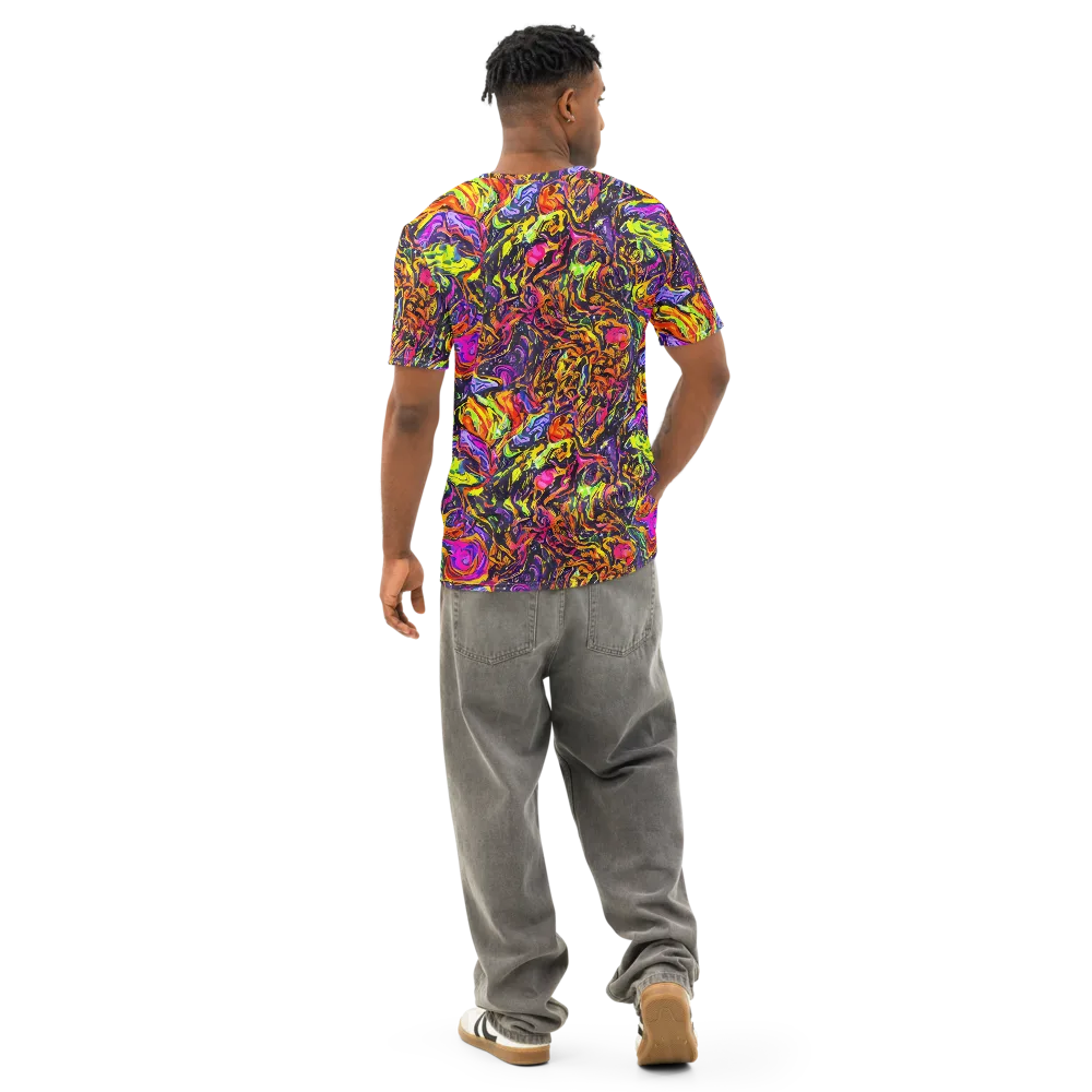 Ember Neon on Men's Cotton Crew Neck T-Shirt — Back
